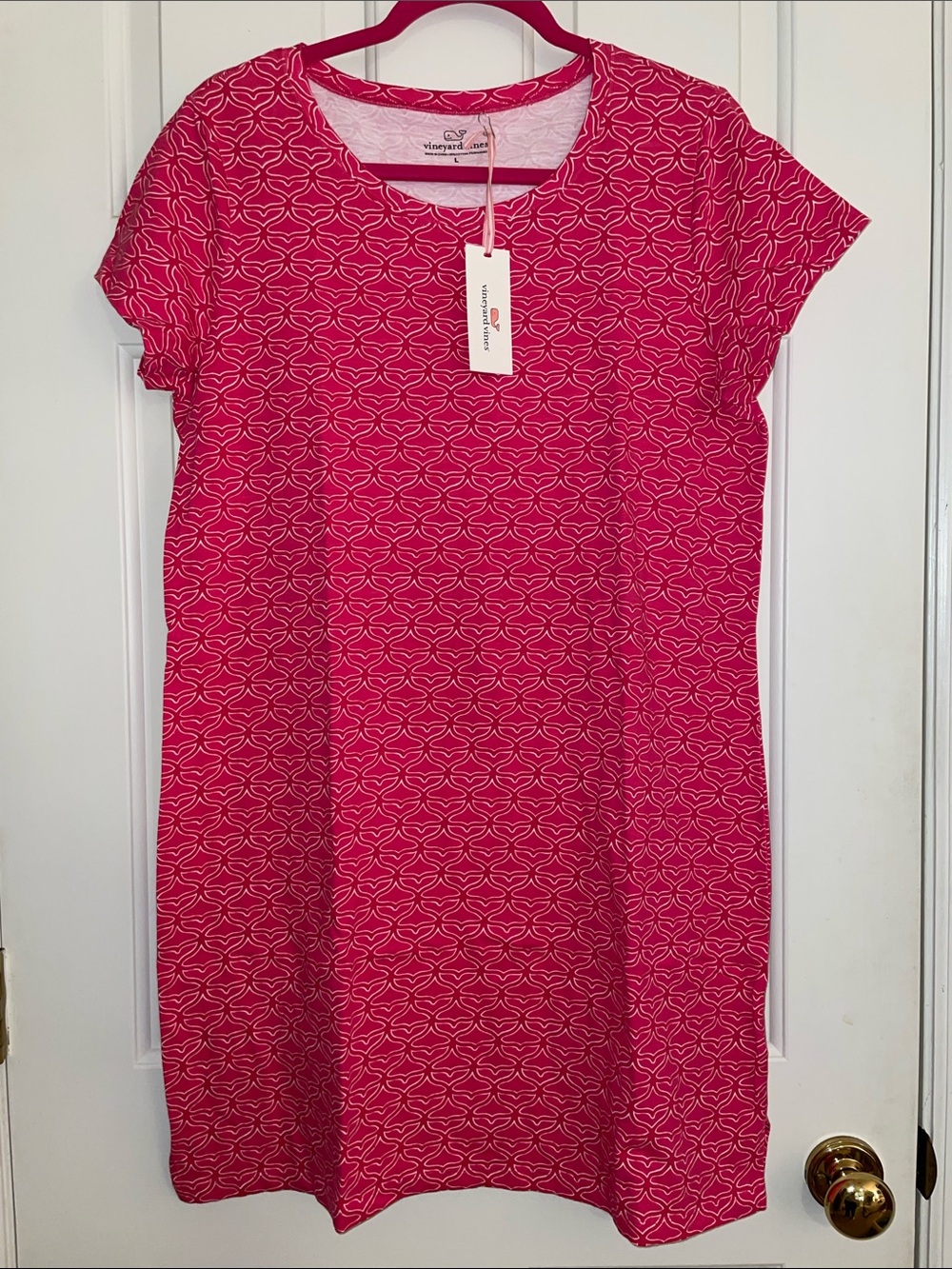 Vineyard Vines Whale Tail Print Tee Dress, New with Tags, Size Large